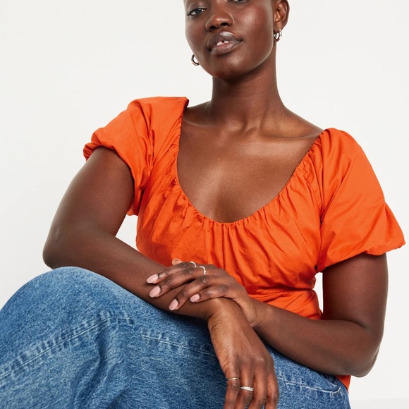 NWT OLD NAVY Waist-Defined V-Neck  Top Color: Warm Sunset - Picture 3 of 9